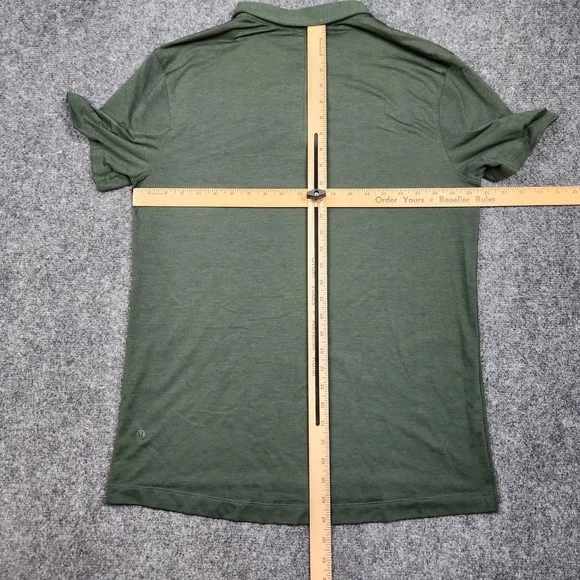 Lululemon Polo Shirt Mens Mdeium Green Athletic Golf Performance‎ Lightweight - Picture 4 of 7